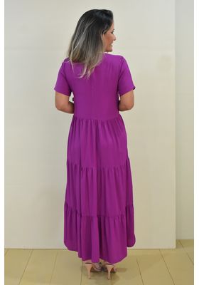 Vestido Viscolycra Midi Listras Laterais Rdlay