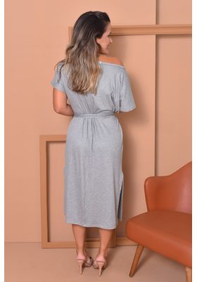 Vestido Viscolycra Midi Listras Laterais Rdlay