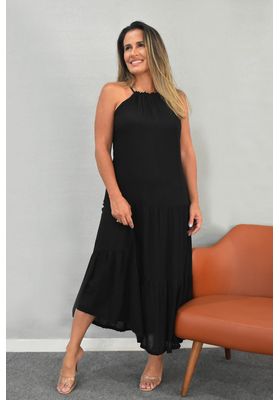 Vestido Viscolycra Midi Listras Laterais Rdlay