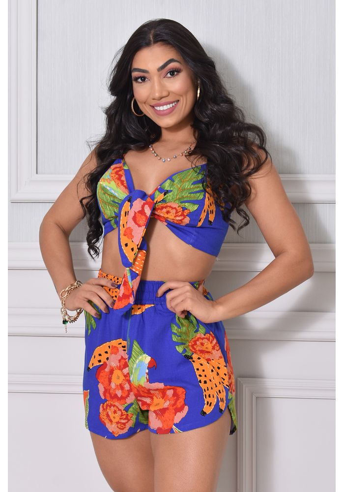 CONJ VISCOSE TOP CROPPED AMARRA O FRENTE SHORT BOXER RDLay